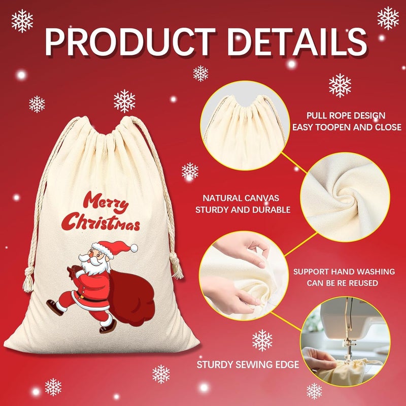OKBA 10 PCS Sublimation blank drawstring bag Reusable canvas Heat Press DIY crafts Party Wedding Christmas storage Home party art supplies - Image 3